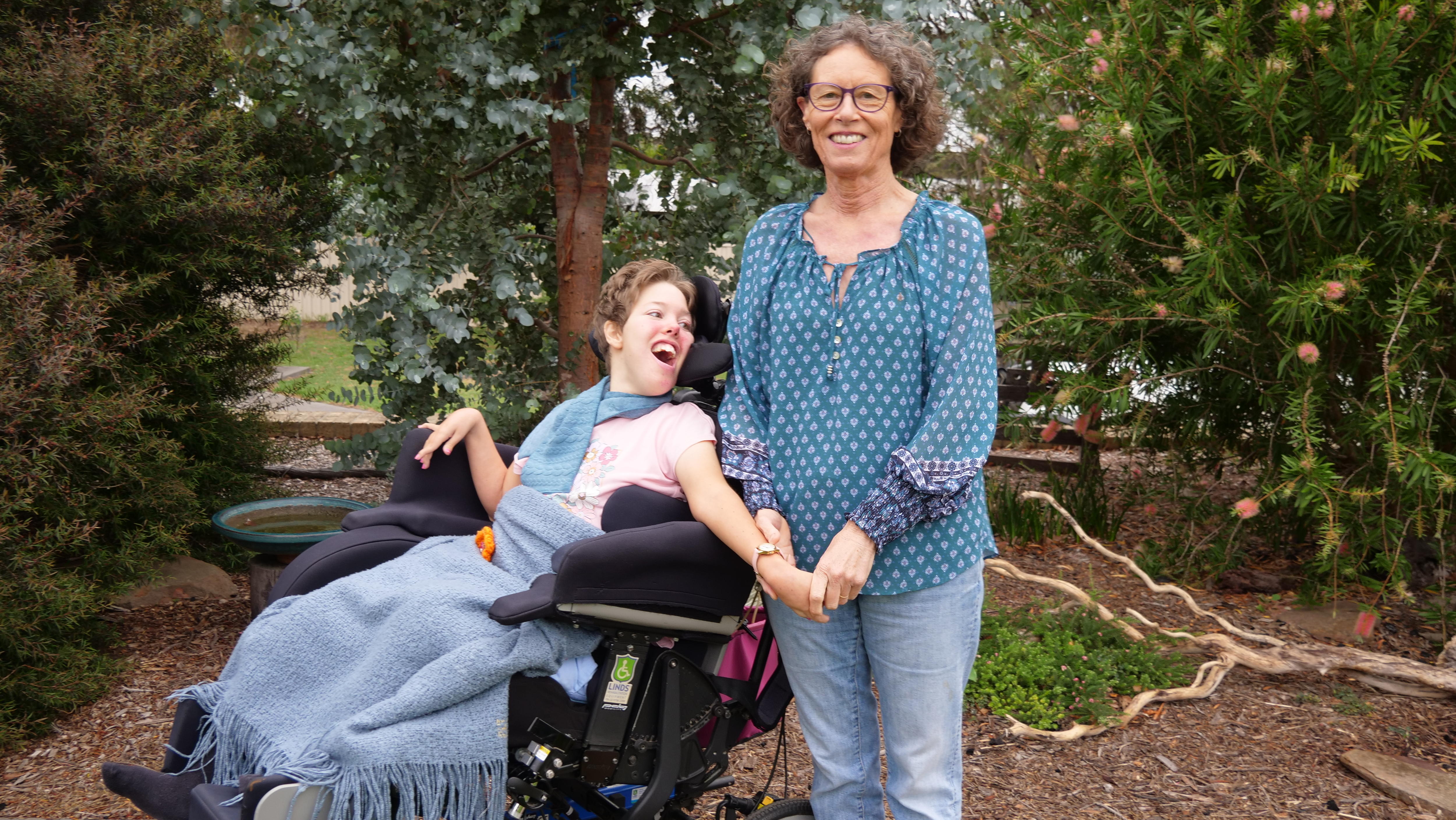Two women in a garden