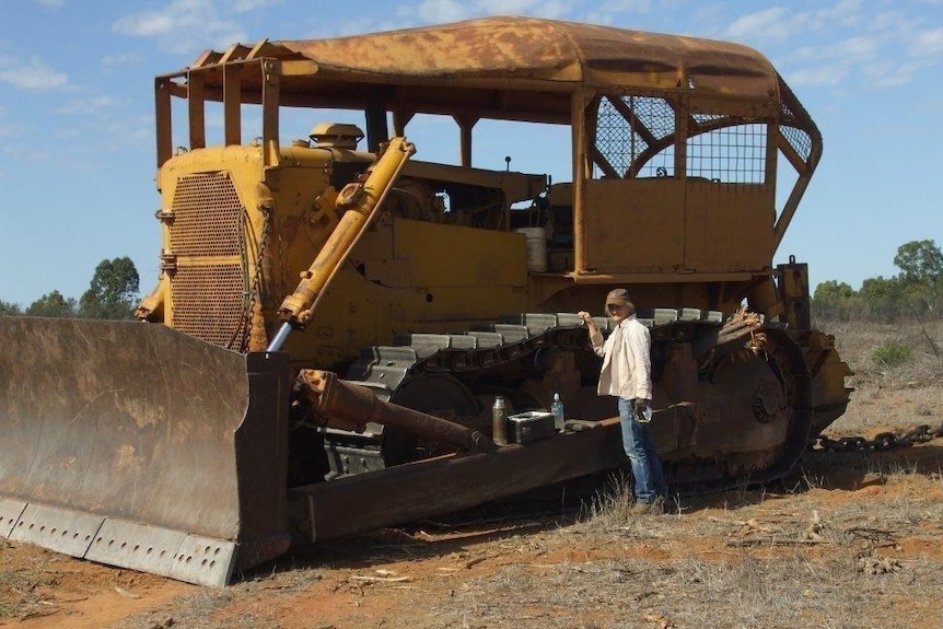 Rosie Bryant with her dozer at Albury