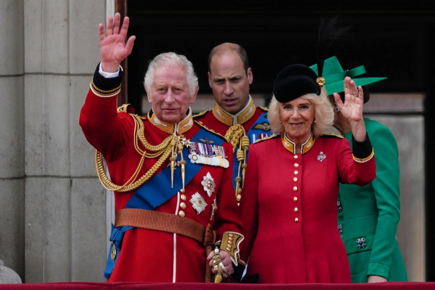 King Charles and Queen Consort Camilla greets crowd at the Buckingham Palace's balcony.