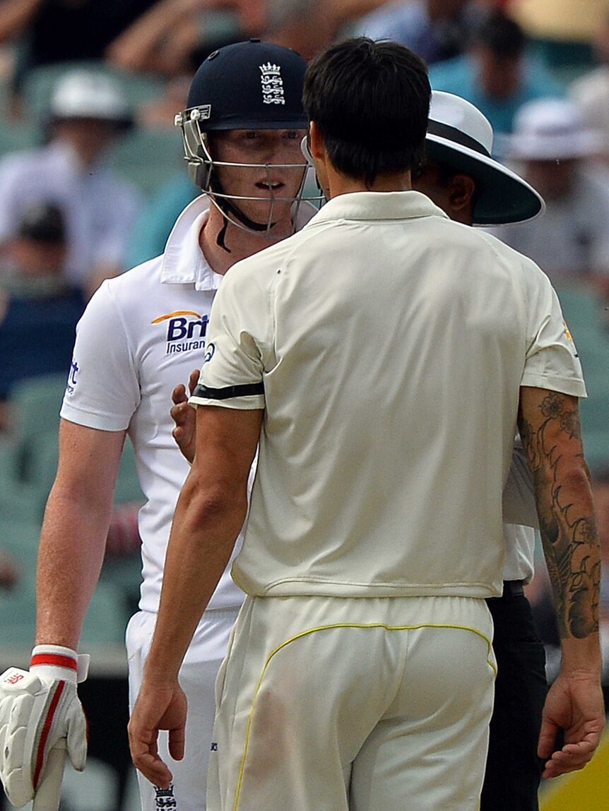 Mitchell Johnson and Ben Stokes clash in the second Ashes Test