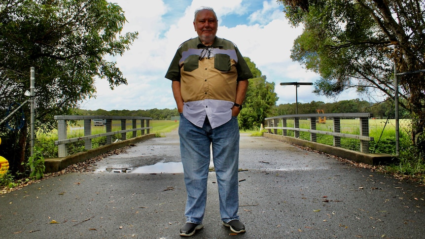 man standing at Bluesfest site