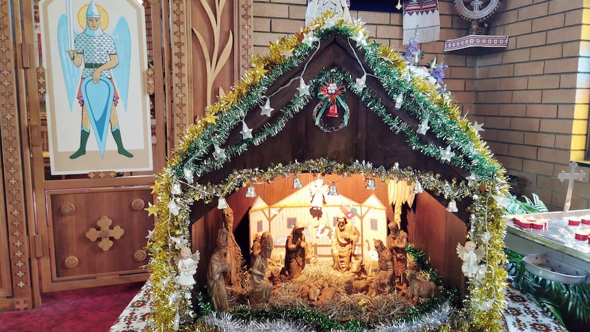 a nativity display at St Andrew’s Ukrainian Catholic church in Lidcombe