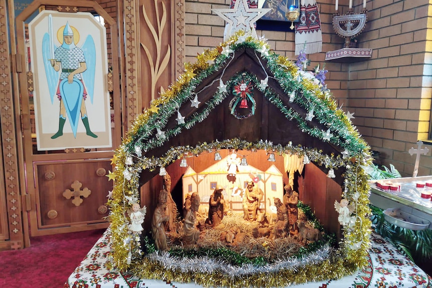 a nativity display at St Andrew’s Ukrainian Catholic church in Lidcombe