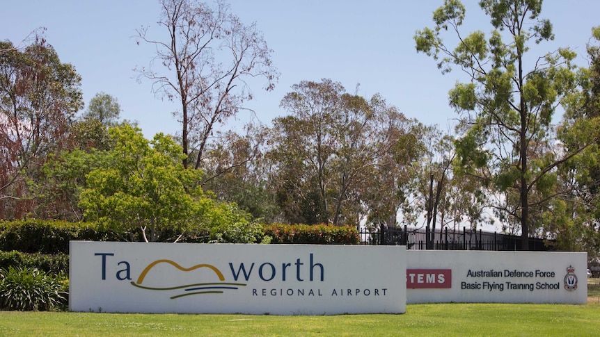 Tamworth Regional Airport sign at gateway to airport