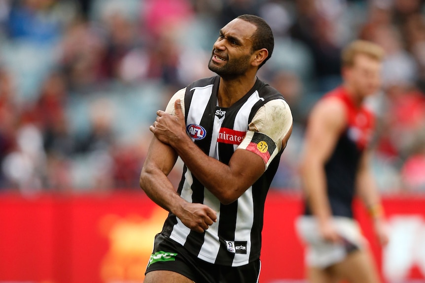 Travis Varcoe celebrates a goal