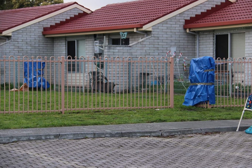 Police covered two areas at the crime scene