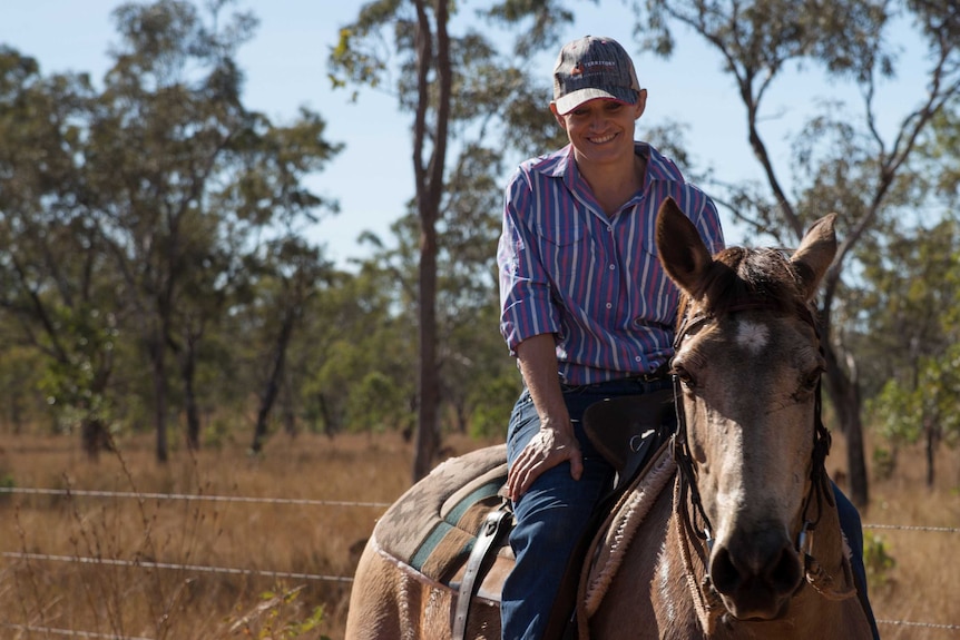 Jodie Ward on horseback while training for the Mongol Derby in Darwin