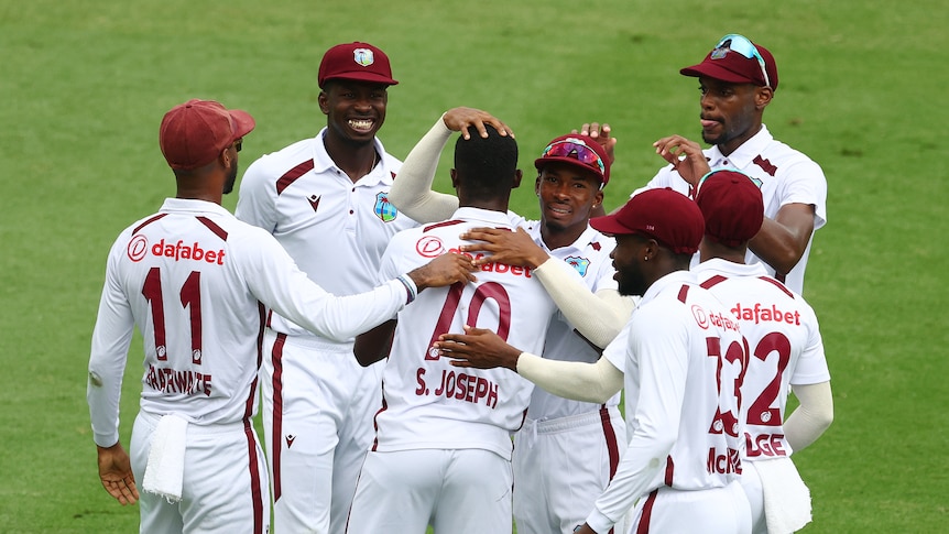 West Indies players celebrate