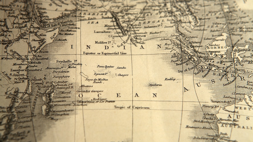 an old map of the Indian ocean