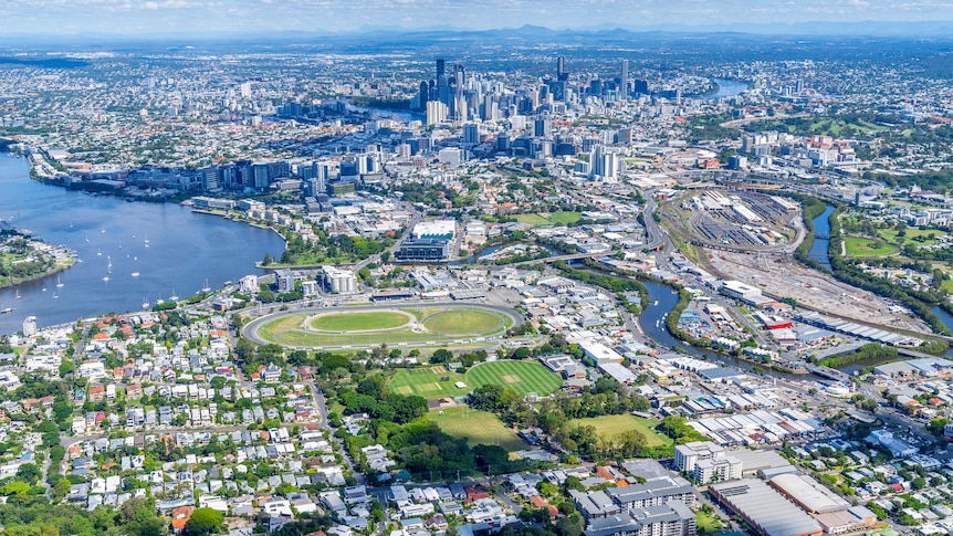 A drone photo of Albion in brisbane's north