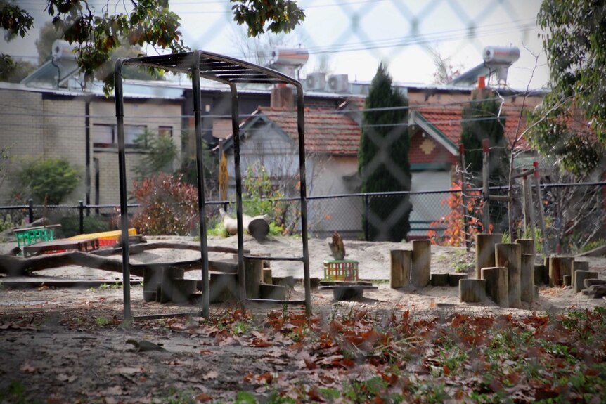 An empty playground at a Melbourne primary school.