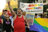 Protesters march through the streets of Sydney in support of same-sex marriage.