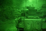 On patrol: The view from the gunner&rsquo;s sights in a Bradley fighting vehicle in Fallujah.