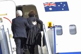 Prime Minister Kevin Rudd and his wife Therese board a plane