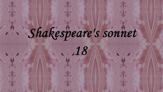 Text reads "Shakespeare's sonnet 18" on patterned background