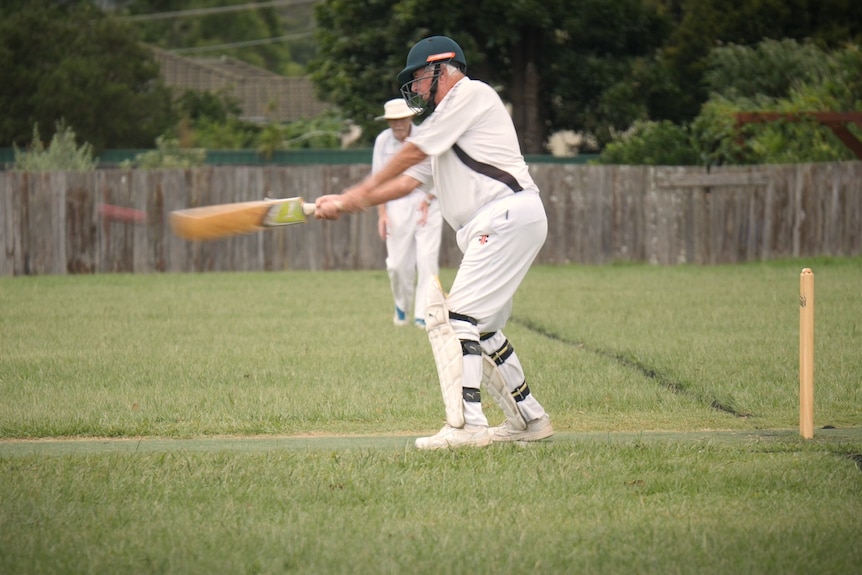 Doug Crowell hitting ball