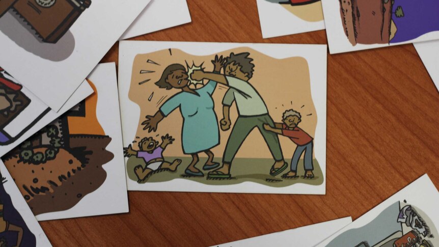 flashcards demonstrating violence