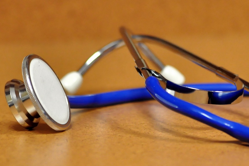Close-up photo of a stethoscope.