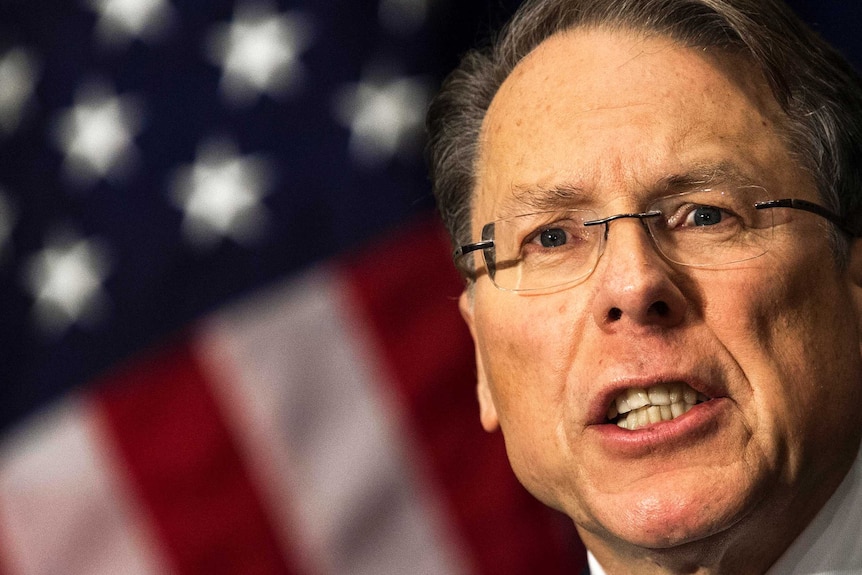 Wayne LaPierre speaks in the wake of the Newtown school shootings.