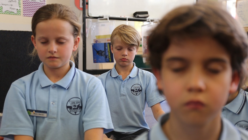 Meditation is the main focus of Buddhism classes at Byron Bay Public School.