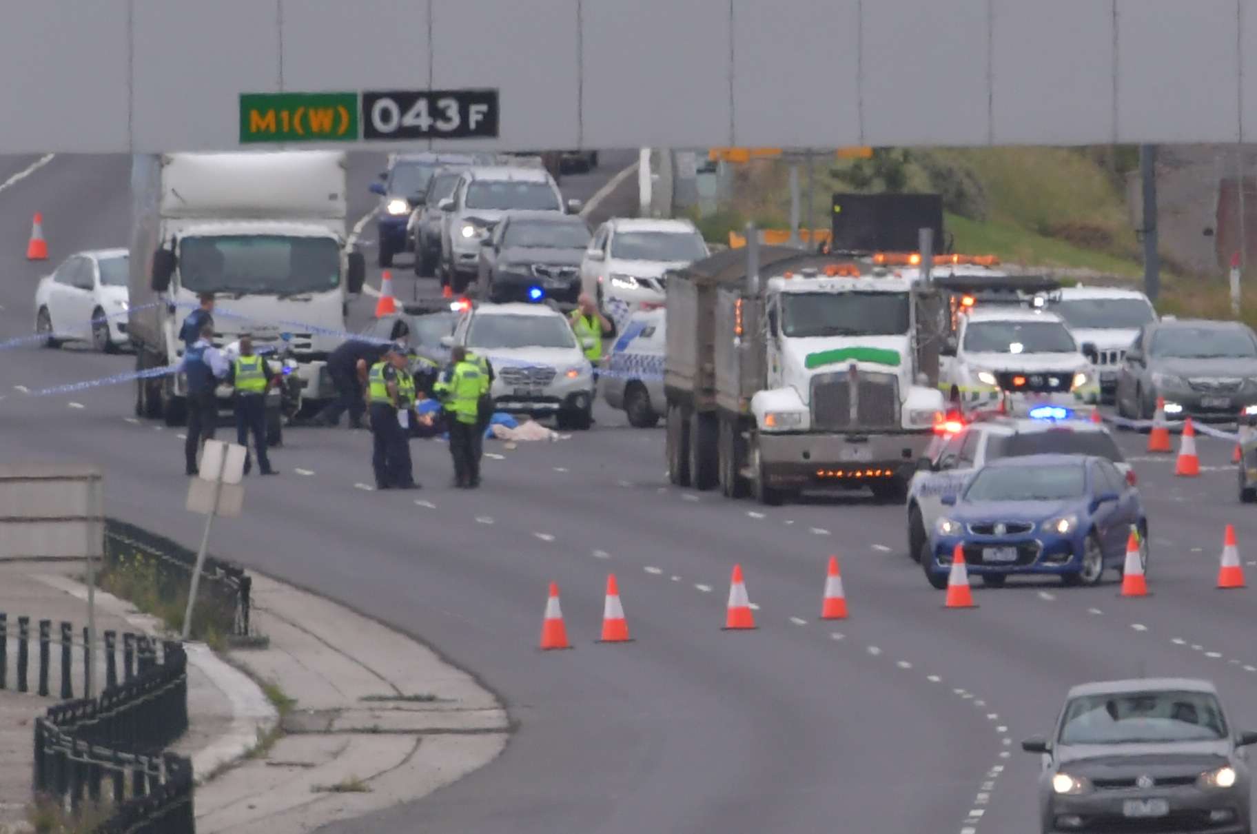Fatal truck, motorbike collision on West Gate Freeway sparks huge