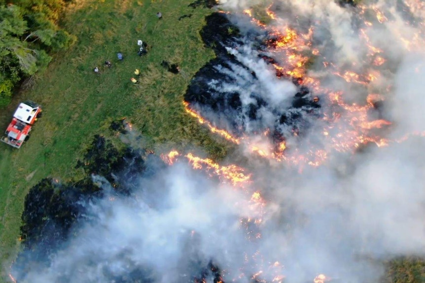 Aerial shot of the cultural burn.