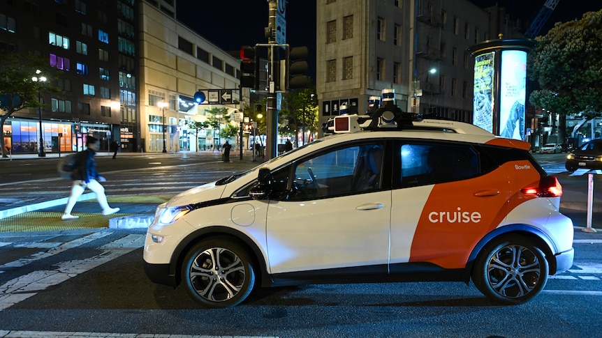 A Cruise driverless taxi in San Francisco