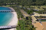 An aerial view of the damaged South Molle Island resort in April 2018.