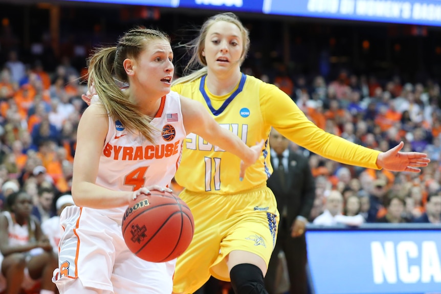 Basketballer Tiana Mangakahia playing for Syracuse University