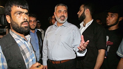 Office hit: Mr Haniyeh has condemned the Israeli strike.