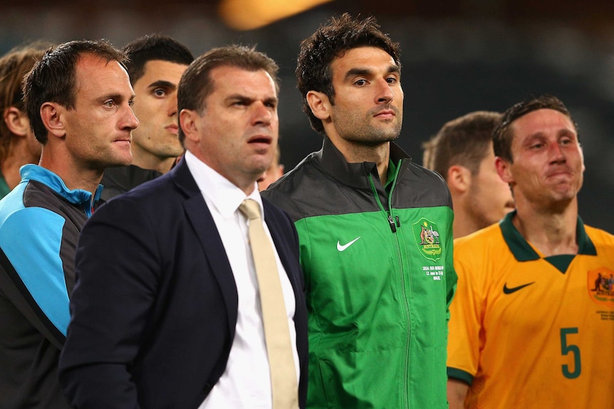 Ange Postecoglou and Mile Jedinak