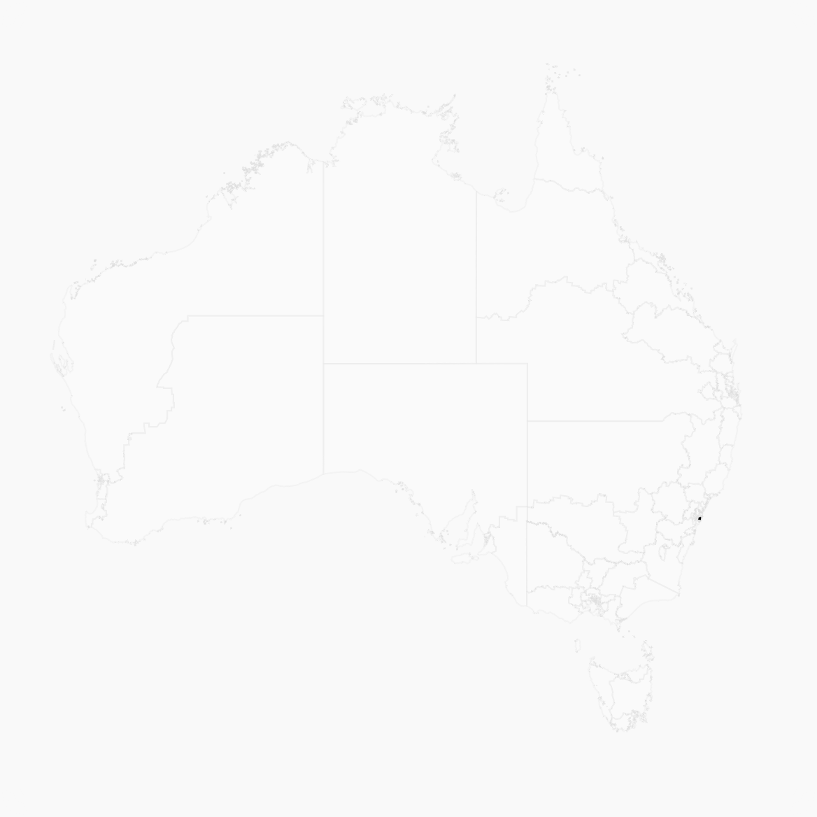 The map faded out, with just a tiny dot in Sydney representing the seat of Grayndler.