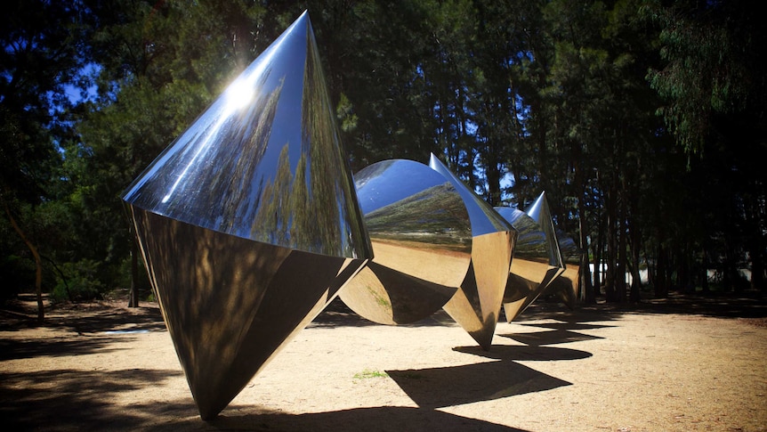 Cones sculpture by Bert Flugelman in the National Gallery of Australia Sculpture Garden.