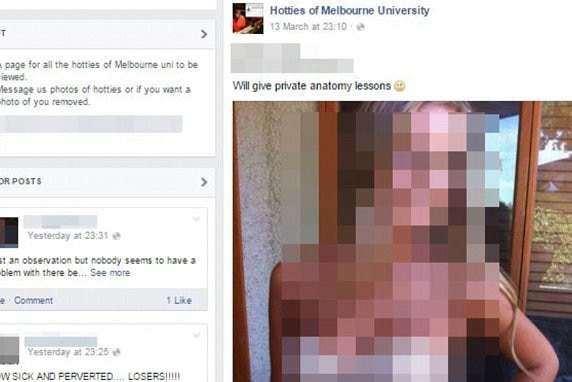 Hotties of Melbourne Uni Facebook page