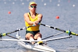 Kim Crow rowing at Lucerne
