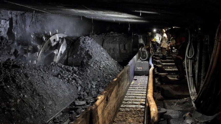 An underground view of the Tahmoor coal mine in the NSW Southern Highlands.