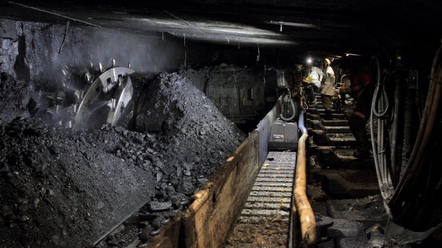 An underground view of the Tahmoor coal mine in the NSW Southern Highlands