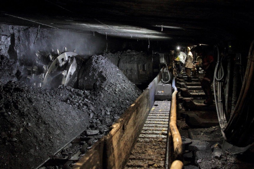 An underground view of the Tahmoor coal mine in the NSW Southern Highlands.