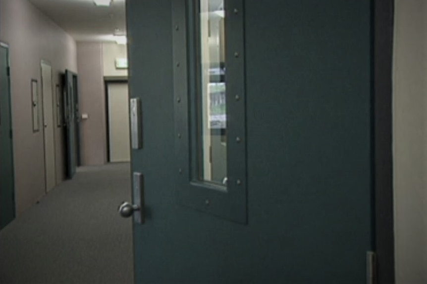 Interior hallway of a detention centre.