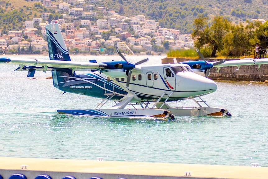 A seaplane on water.