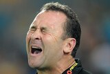 Ricky Stuart reacts while coaching Parramatta