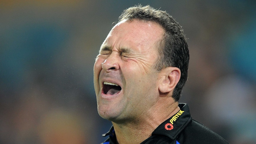 Eels apology ... Ricky Stuart reacts during the Titans match