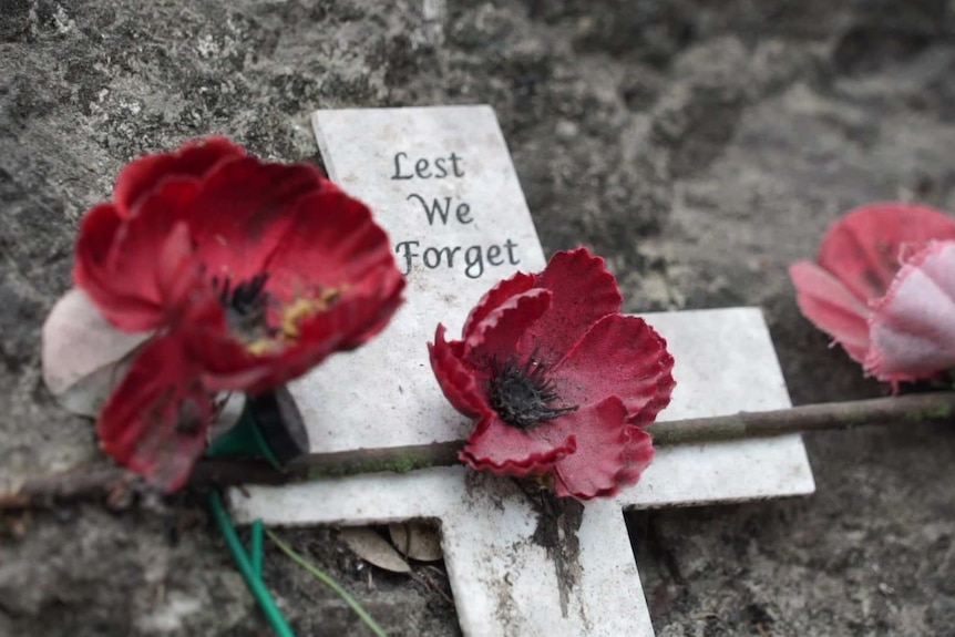 A Lest We Forget memorial at Hellfire Pass near the Thai-Myanmar border