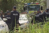 Police in dense bushland at Bonny Hills in the search area for William Tyrrell