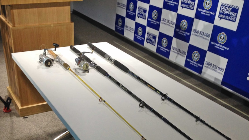 Police display fishing rods