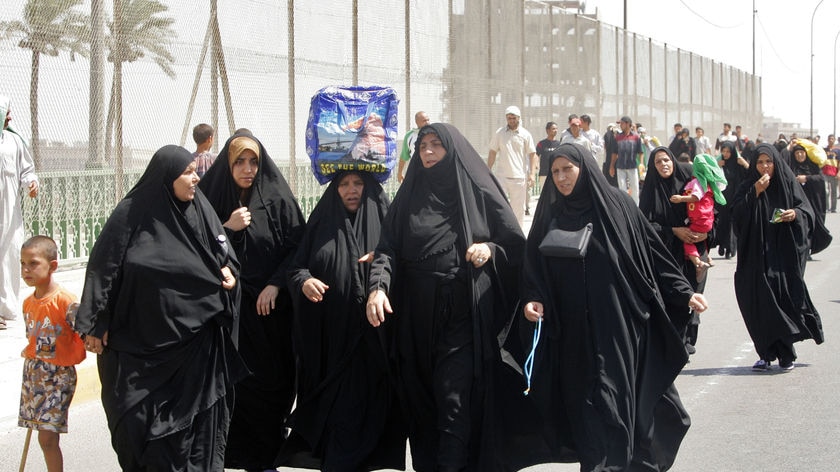 Hundreds of thousands of Shiite pilgrims have converged on Baghdad.
