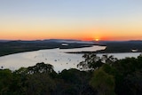 Sunrise or sunset from a lookout overlooking Endeavour River in Cooktown.