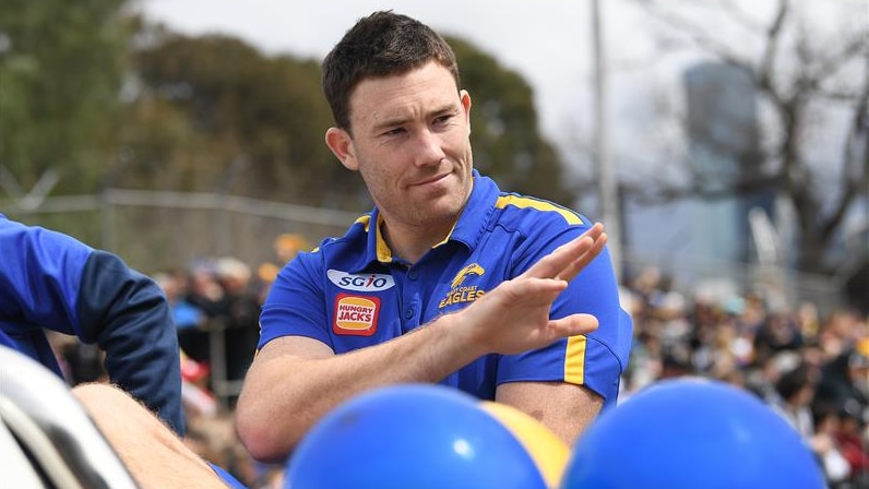 West Coast's Jeremy McGovern at the AFL grand final parade
