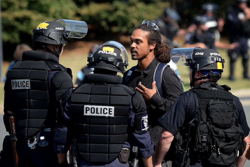 Braxton Winston pic from Charlotte Protests