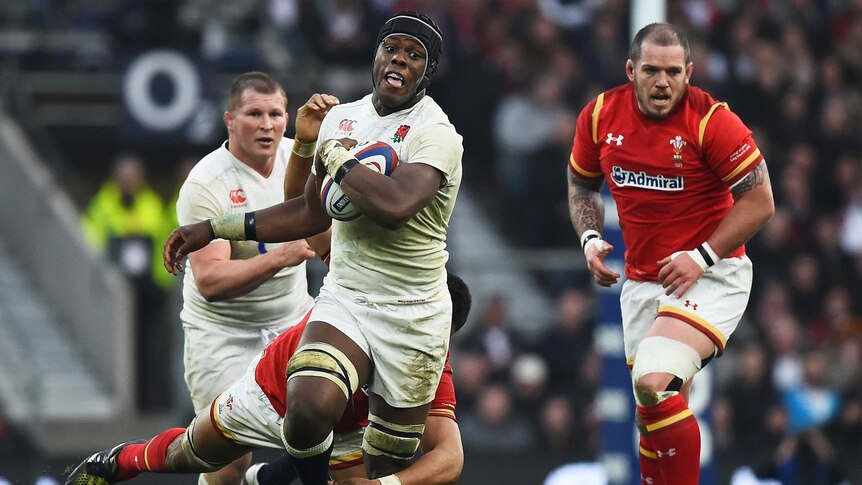 Maro Itoje bursts through Wales defence